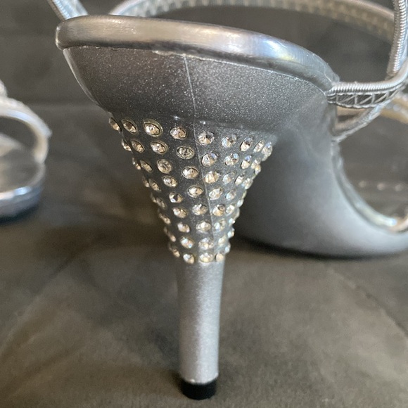 Madeline Stuart Rhinestone Silver Evening Heels - Picture 5 of 9